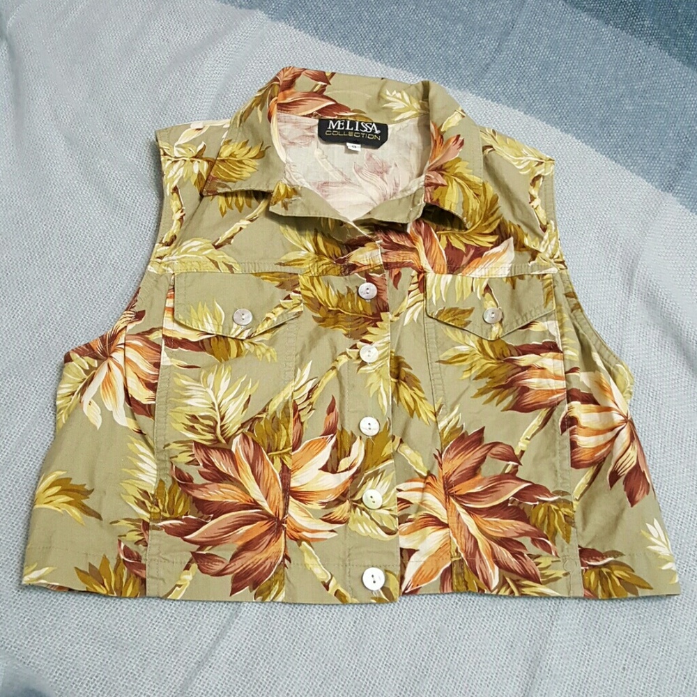 Vintage Melissa Collection Floral Crop SZ 8